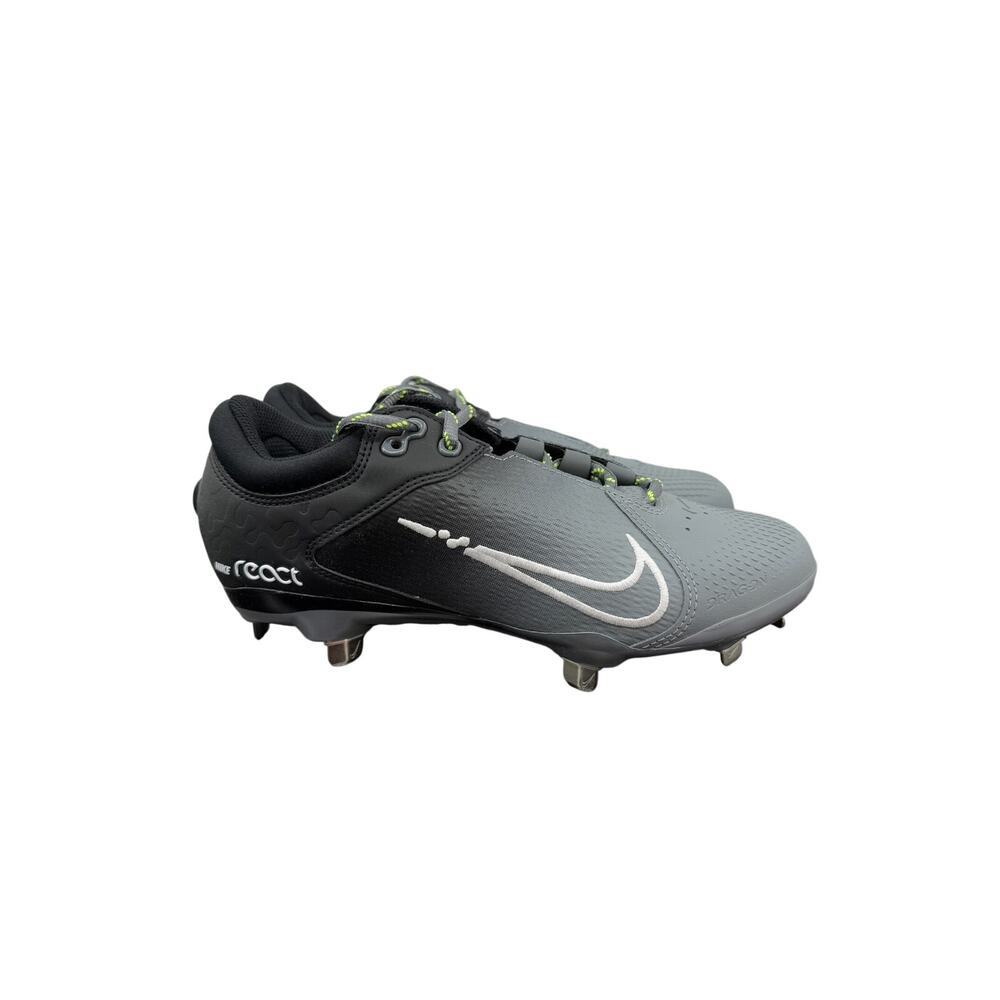 Nike Hyperdiamond 4 Elite Metal Fastpitch Softball Cleats Black White Grey Sz 7